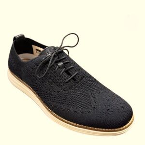 Men's Cole Haan Original Grand Stitchlite Wingtip Oxford Black/Ivory Size 13